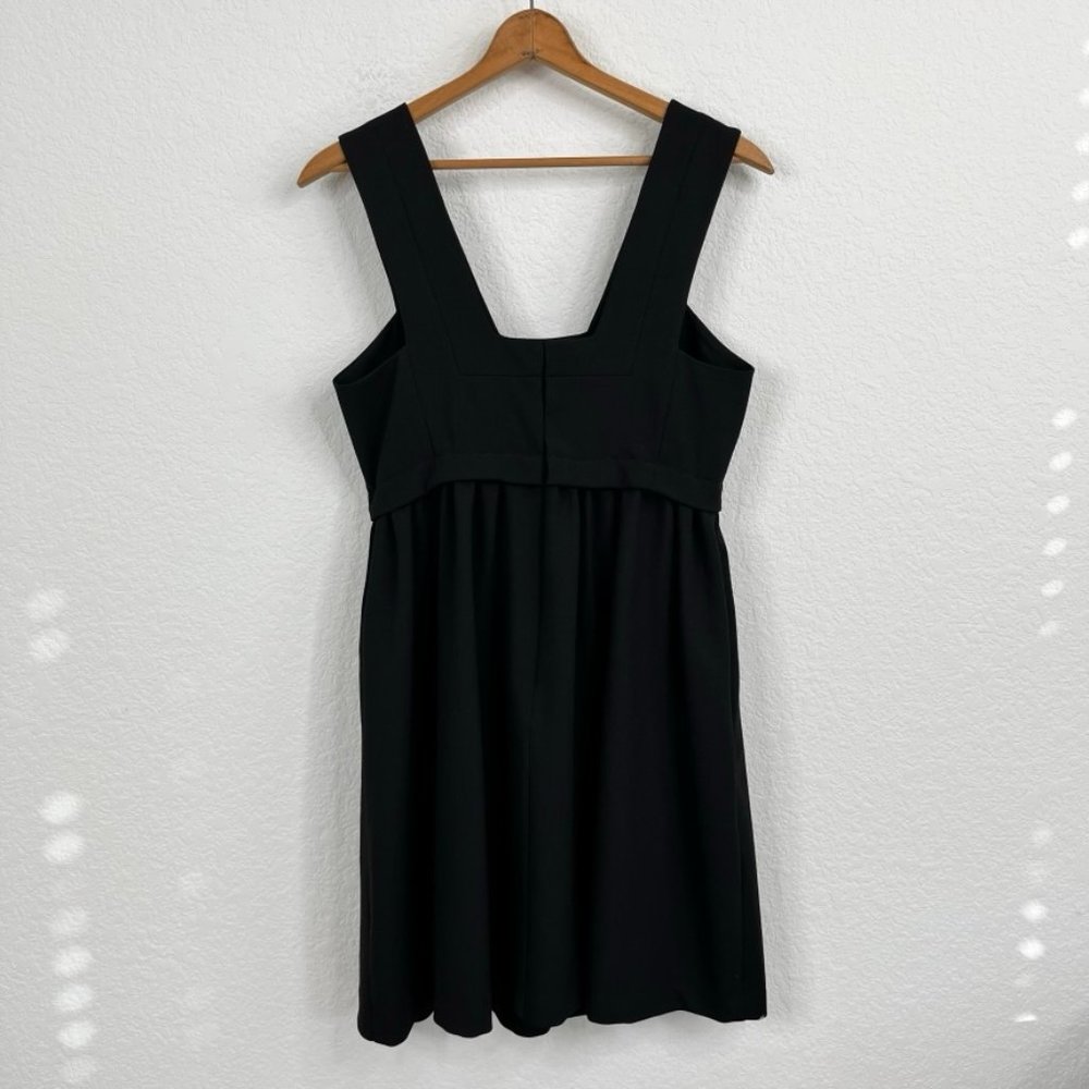 H&M Collection Black Tie Square Neck Quilted Empire Waist Pleated Dress - Picture 5 of 8